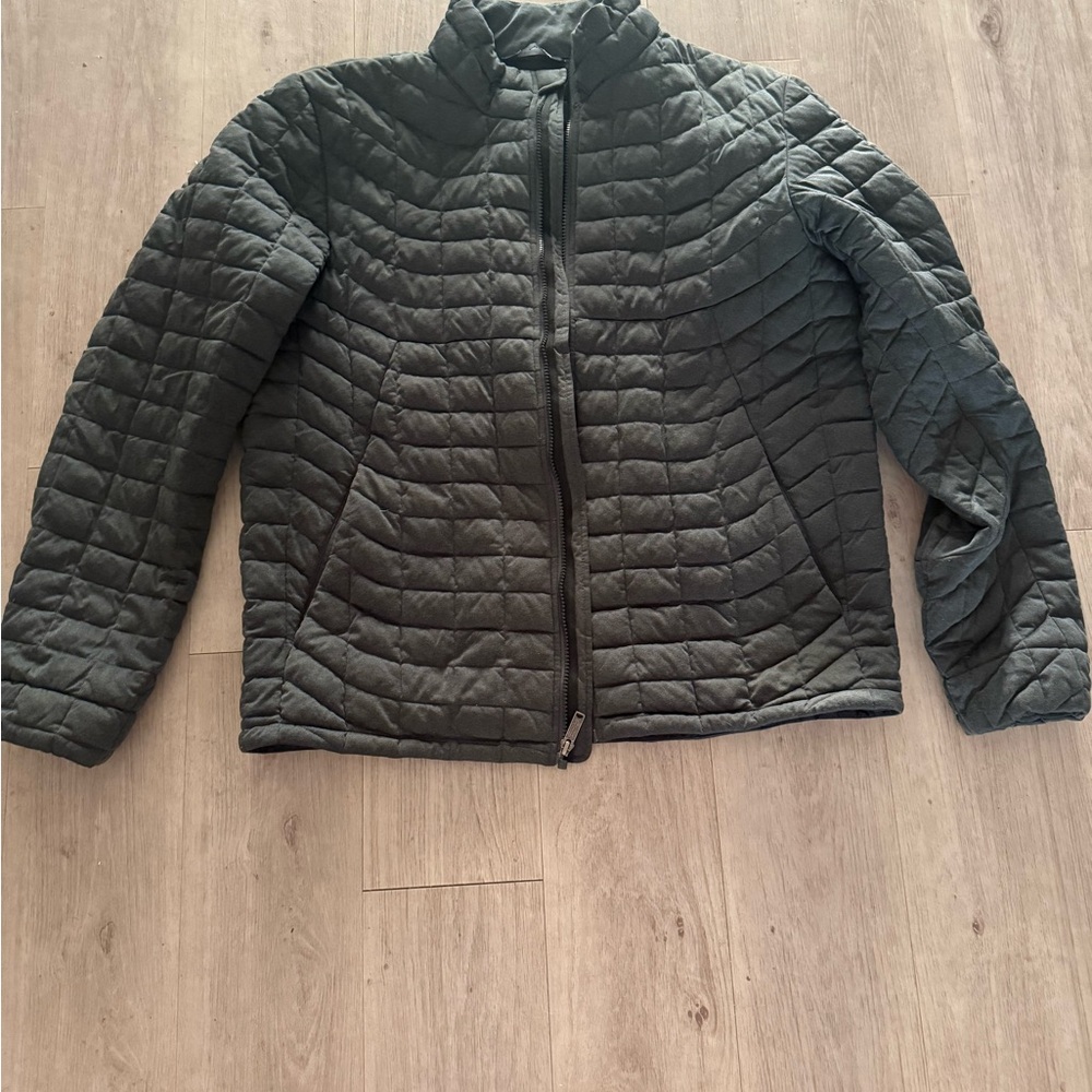 Ben Sherman original Quilted grey black Jacket front zipper men’s large
